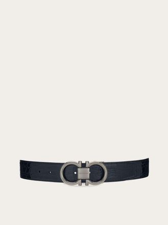 Ferragamo Men Adjustable Gancini belt Blue