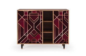 StoryZ Aparador burdeos 3 cajones y 1 puerta L 125 cm