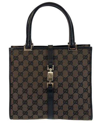 Gucci Brown Gg Canvas & Leather Jackie Handbag (Authentic Pre-Loved)