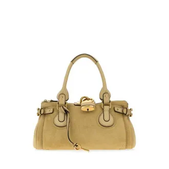 Chlo&eacute; Mustard Suede Paddington Shopping Bag Dustybeige Borse A Tracolla