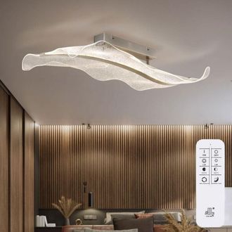 Globo Lighting Plafoniera plafoniera luce soggiorno lampada camera da letto luce sala da pranzo, metallo alluminio plastica nichel opaco, telecomando dimmerabile