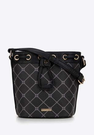 Wittchen Dames Bucket Bag in Eco-leer met Monogram Zwart