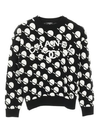 Chanel 1986-1988 interlocking CC logo sweater - women - Cashmere - 34 - Black