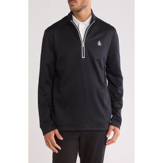 Original Penguin Long Sleeve Half-Zip Fleece Pullover in Caviar at Nordstrom Rack, Size Xx-Large