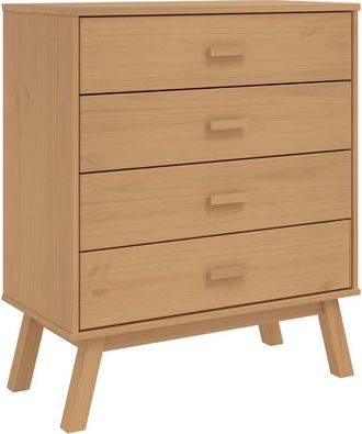 vidaXL Mesita De Noche Olden Madera Maciza De Pino Marr&oacute;n Vidaxl
