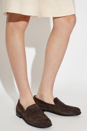 Tod's Suede Loafers Shoes, Womens, Brown