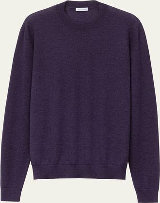 Iris Von Arnim Mens Cashmere Slim Knit Crewneck Sweater