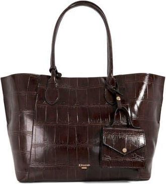 Dune London Dexterities Faux Leather Tote Bag in Chocolate at Nordstrom Rack