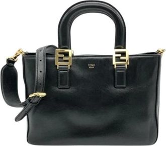 Fendi Pre-owned Handbags, female, Black, Size: ONE SIZE Pre-owned Vintage Leather Handbag