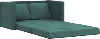 vidaXL Sofá cama de suelo 2 en 1 terciopelo verde oscuro 122x204x55 cm Vidaxl