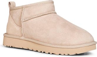 UGG Womens Boots Classic Ultra Mini Moonlight Beige Calf Leather