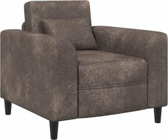 vidaXL Sill&oacute;n Gris Oscuro Cuero De Suede Sint&eacute;tico Vidaxl