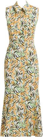 Marni floral-print cut-out midi shirt dress - women - Cotton/Elastane - 38 - Orange