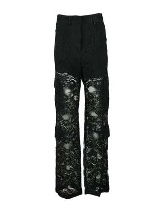 Msgm Black Blend Regular Fit Trousers