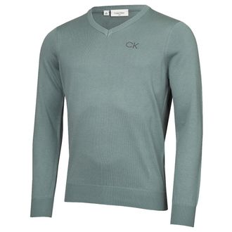 Calvin Klein Mens V-Neck Tour Golf Sweater - Sage - XXXXL