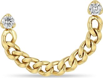 Zoë Chicco 14K Gold Diamond Curb Chain Earring in Yellow Gold at Nordstrom