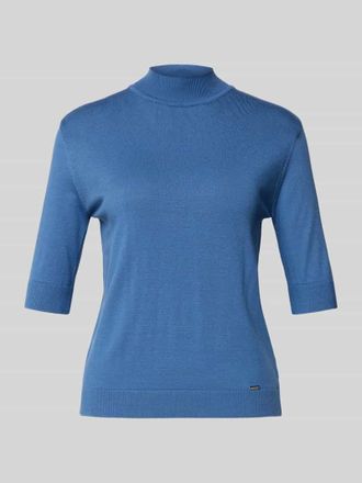 More & More More & More Strickshirt mit Stehkragen in Rauchblau, Gr&ouml;&szlig;e 40