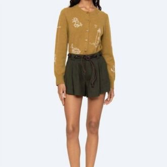 Sea New York Shai Belted Shorts In Army Green