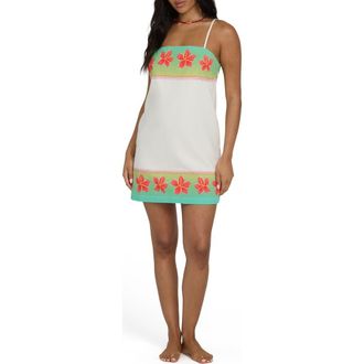 Billabong Sun Rays Cotton & Linen Mini Sundress in Salt Crystal at Nordstrom, Size X-Small