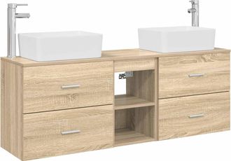 vidaXL Juego De Muebles De Ba&ntilde;o 3 Uds. Roble Sonoma 53 X 34,5 X 63 Cm Vidaxl