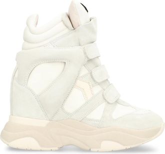 Isabel Marant Suede wedge sneakers met ronde neus - Dames - Sneakers - Wit - 37 EU - Leer - Schoenen