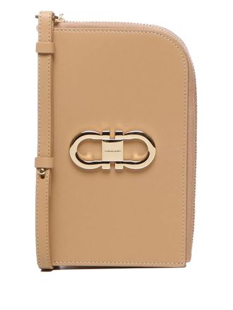 Ferragamo Portemonnee met gancini-plakkaat en rits - Beige