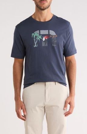 Travis Mathew Cart Race Pima Cotton Graphic T-Shirt in Mood Indigo at Nordstrom Rack, Size X-Large