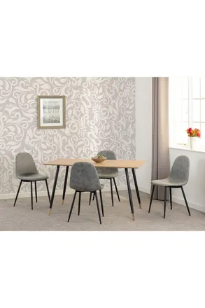 Seconique Hamilton Medium Dining Set with Athens Chairs in Grey