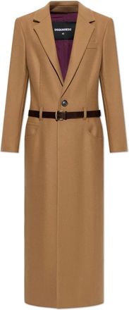 Dsquared2 Jassen, Dames, Bruin, M, Wol, Low Belt Coat