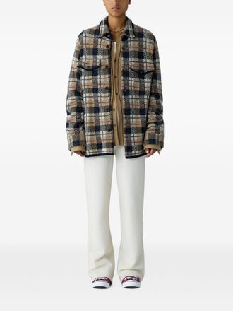 Guest In Residence Check Wool Shirt - Camel