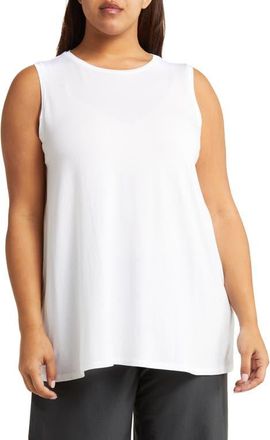 Eileen Fisher Jersey Long Shell in White at Nordstrom, Size 1X