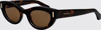 Ferragamo Occhiali da sole cat-eye in acetato con montatura ovale e logo lettering