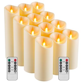 OEM Velas Led A Pilas Aptas Para Uso Exterior. L&aacute;mpara De Vela De Pl&aacute;stico Similar A La Cera De Parafina. 12 Unidades