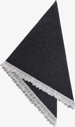 Ganni Mixed Scarf in Lace Wool