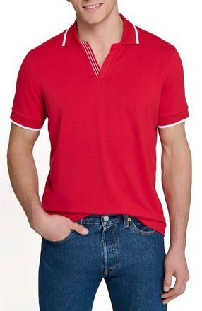 ConStruct Slim Fit Solid Johnny Collar Short Sleeve Polo in Red at Nordstrom, Size Xx-Large