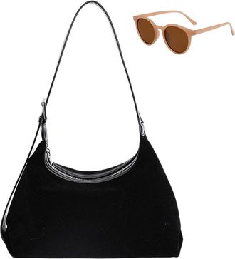 Generic Womens Soft Suede Slouchy Hobo Bag, Roomy Vintage Shoulder Bag for Fall Winter, Trendy Elegant Large Capacity Crossbody