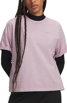 Under Armour Wash Wordmark Boxy T-Shirt in 698 Mauve Pink at Nordstrom, Size Xx-Large