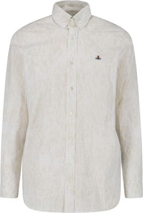 Vivienne Westwood White Orb Cotton Blend Casual Shirt