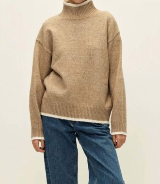Elodie Womens May Turtleneck Sweater In Taupe