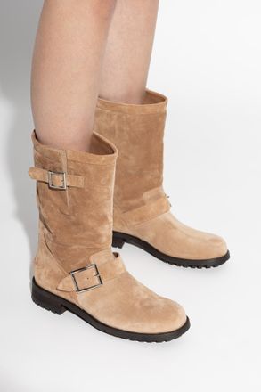 Jimmy Choo London Biker Mid Boots, Womens, Brown