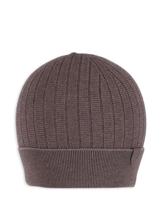 Brioni ribbed beanie hat - Brown