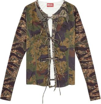 Diesel Top Verde, Marrone-Donna