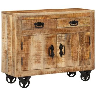 Berkfield Home Sideboard 80x30x65 cm Solid Rough Wood Mango in Brown | Size: 80 x 30 x 65 cm