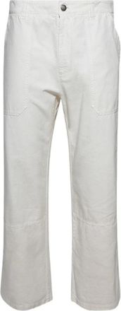 Palm Angels Jeans - Heren - Wijde Broeken - Wit - L - Katoen - Broeken