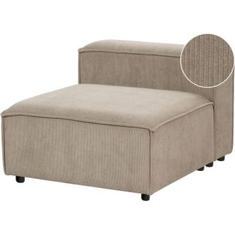Beliani Beliani - Sill&oacute;n Modular Moderno Tapizado Secci&oacute;n 1 Plaza Elemento Modular De Sof&aacute; Asiento Patas Negras Pana Gris Pardo Ardal
