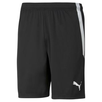 Puma Trainingsshorts PUMA TEAMLIGA SHORTS, Damen, Gr. XXL, N-Gr, schwarz-weiss (puma schwarz, puma wei&szlig;), Interlock, Obermaterial: 100% Polyester, unifarbe
