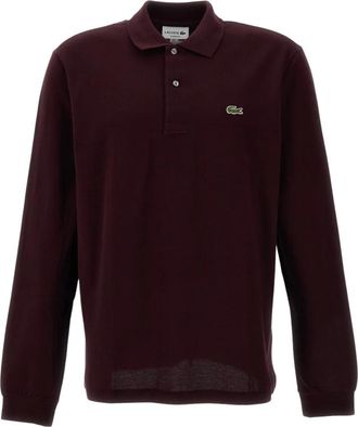 Lacoste Piqu&eacute; poloshirt met lange mouwen - Heren - Tops - Rood - Maat: XL Piqu&eacute;