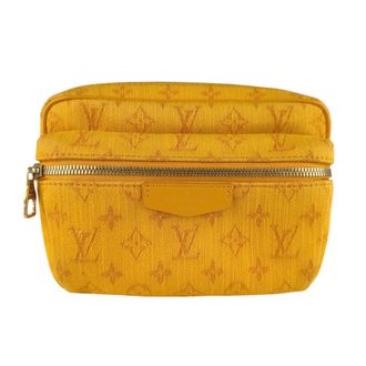 Louis Vuitton Gold Yellow Monogram Denim Pouch Sling Bag (Pre-Owned)