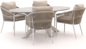 Bellagio la vita attrattiva Bellagio Mineo/Induno Ellips 200cm dining tuinset 5-delig