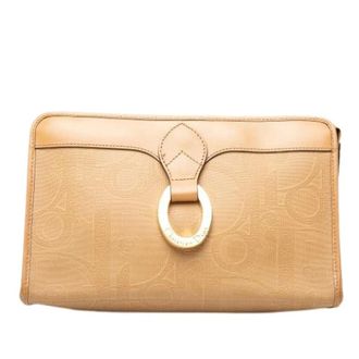 Dior Pre-owned Clutches, female, Brown, Size: ONE SIZE Pre-owned Vintage Canvas Clutch